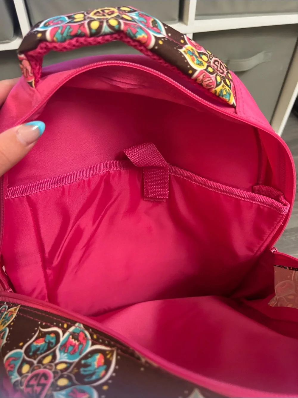 Simply Southern Youth/Kids Brown Floral Backpack with Pink Trim
